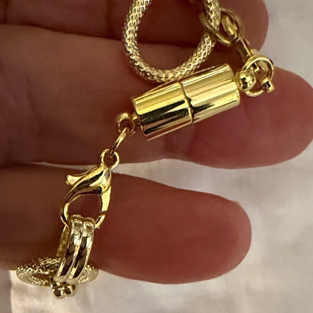 Gold and Silver chunky Heart Pendant Necklace